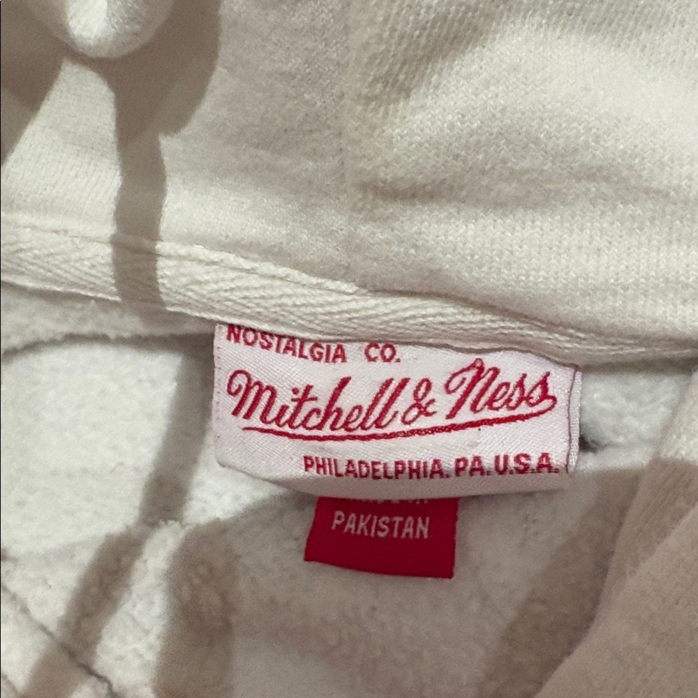 Raptors Mitchell & Ness White Hoodie with Neon Dinosaur Logo - Picture 6 of 8